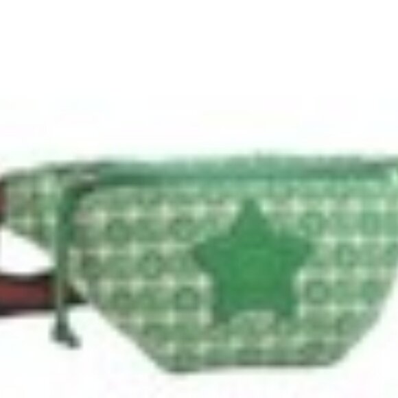 GUCCI Children's Sherry Line Bag Canvas Leather Green Silver 502095 Auth 138553 - Picture 1 of 16